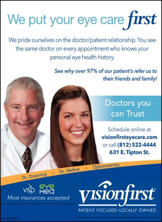 We Put Your Eye Care First, Vision First Eye Care, Seymour, IN