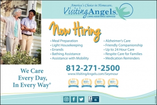 Now Hiring Visiting Angels Living Assistance Services Seymour In