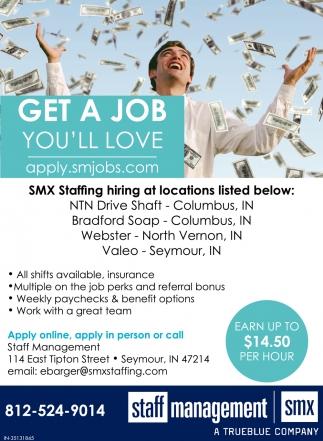 Get A Job You'll Love, Staff Management, Seymour, IN