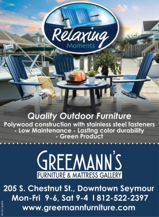 Quality Outdoor Furniture, Greemann's Furniture & Mattress Gallery, Seymour, IN