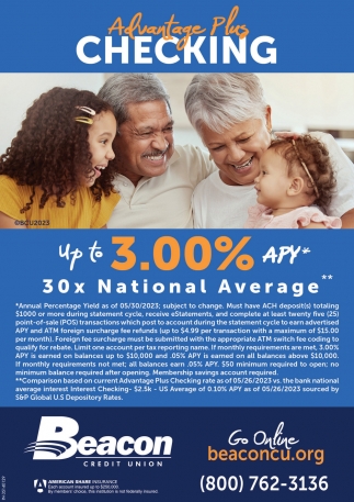 Advantage Plus Checking, Beacon Credit Union, Seymour, IN